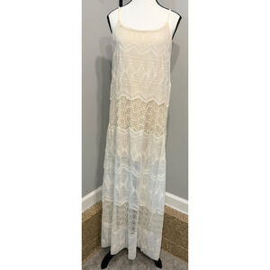 NWT Kaii Los Angles Aztec Embroidered Maxi Dress Size M Bohemian Cottagecore